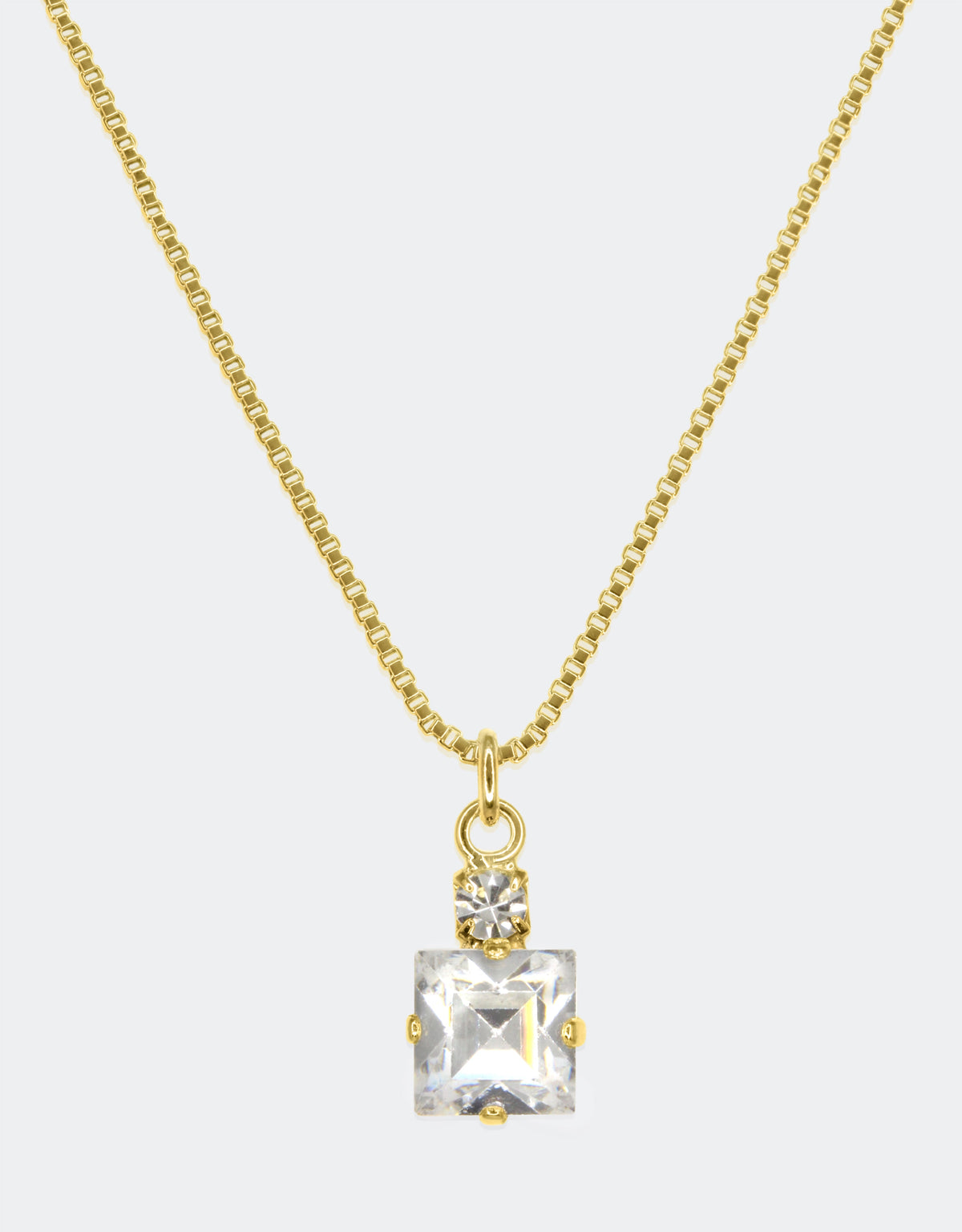 silver square cut pendant