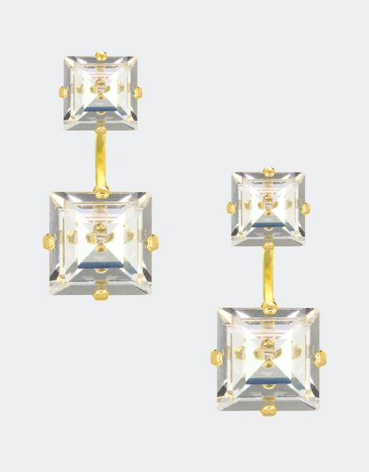 square crystal jacket earrings by selene crystal