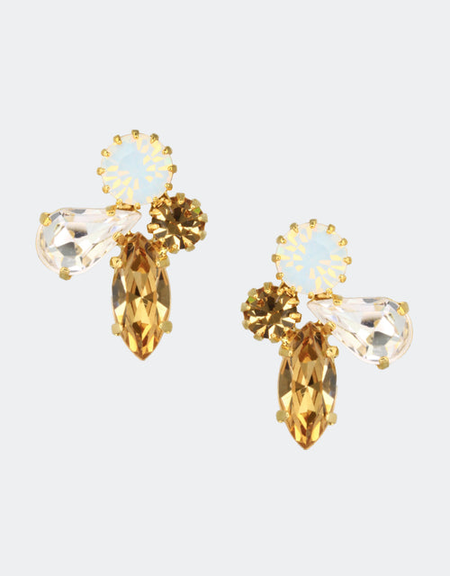 topaz golden crystal earrings a designer handcrafted jewellery
