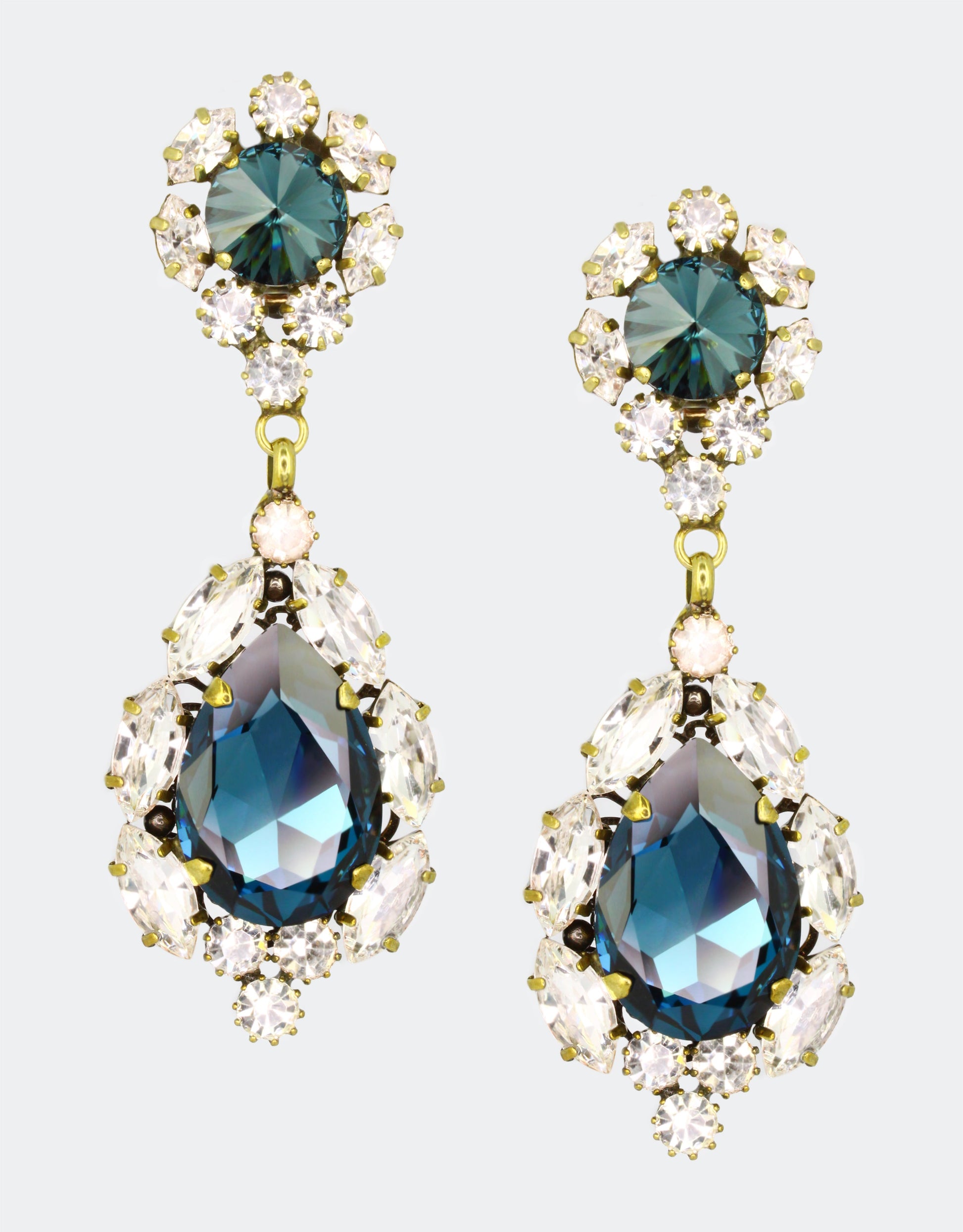 valentina crystal earrings in vintage design