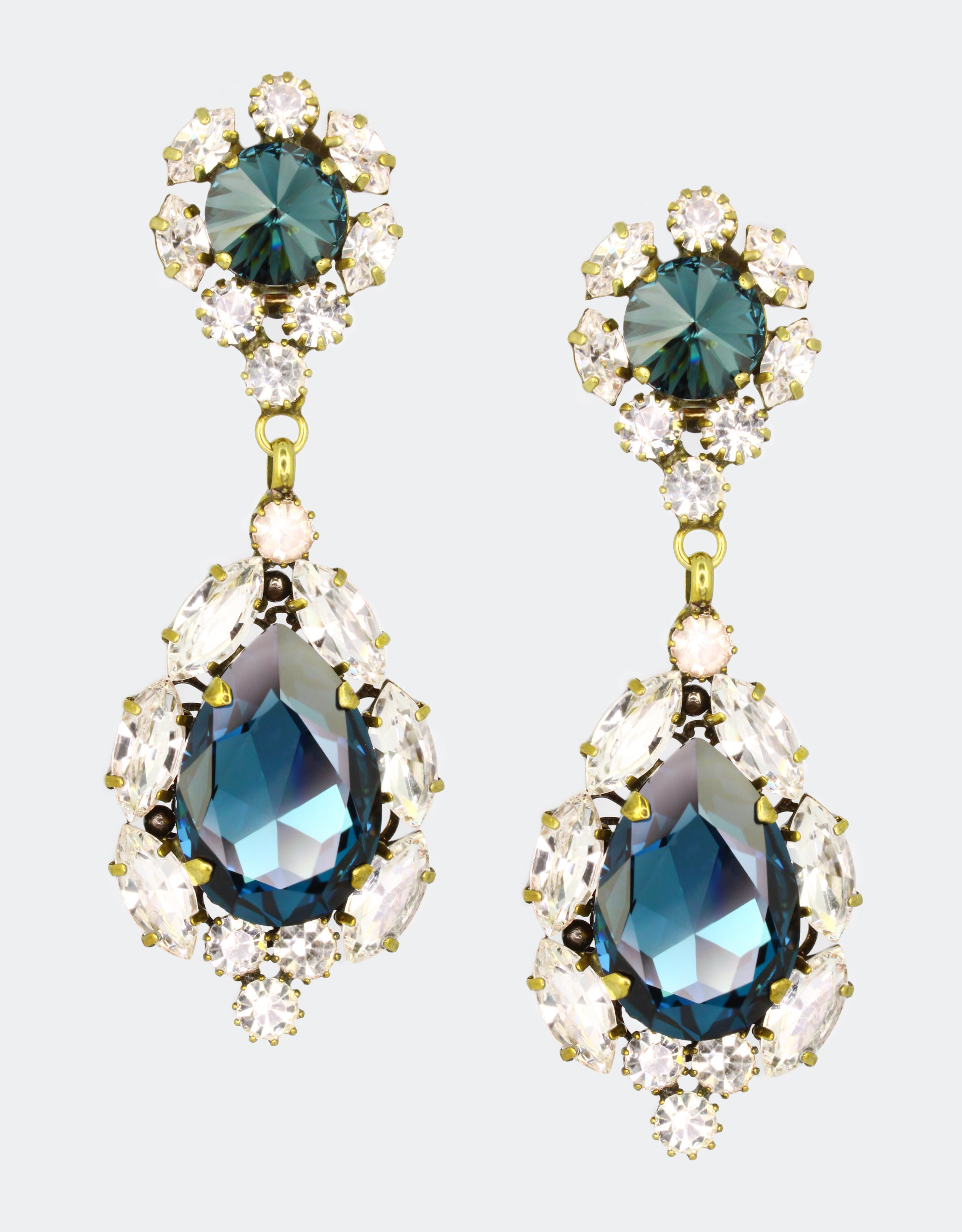 valentina crystal earrings in vintage design