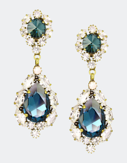 valentina crystal earrings in vintage design