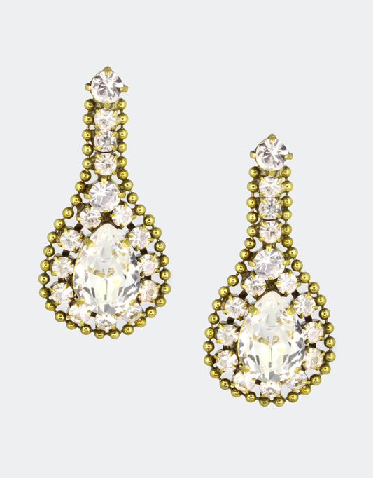 selen crystal has a pair of vintage crystal earrings with royal jewellery design
