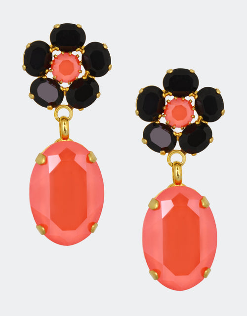 selene crystal vintage floral statement earrings