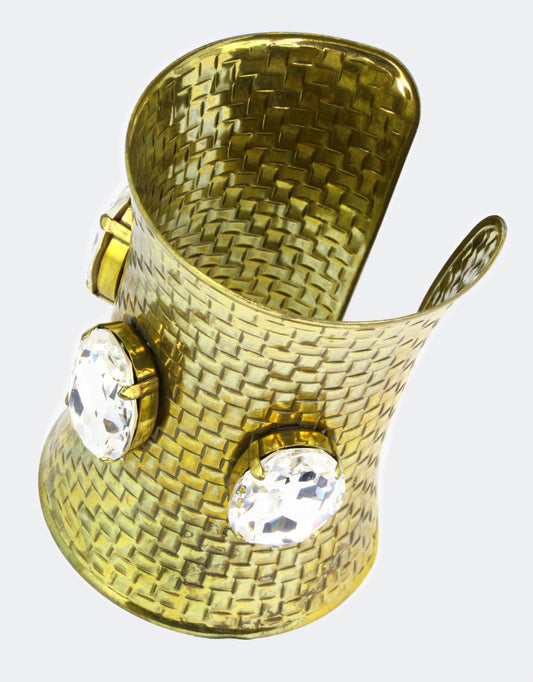 vintage sandra gypsy crystal cuff bracelet for women