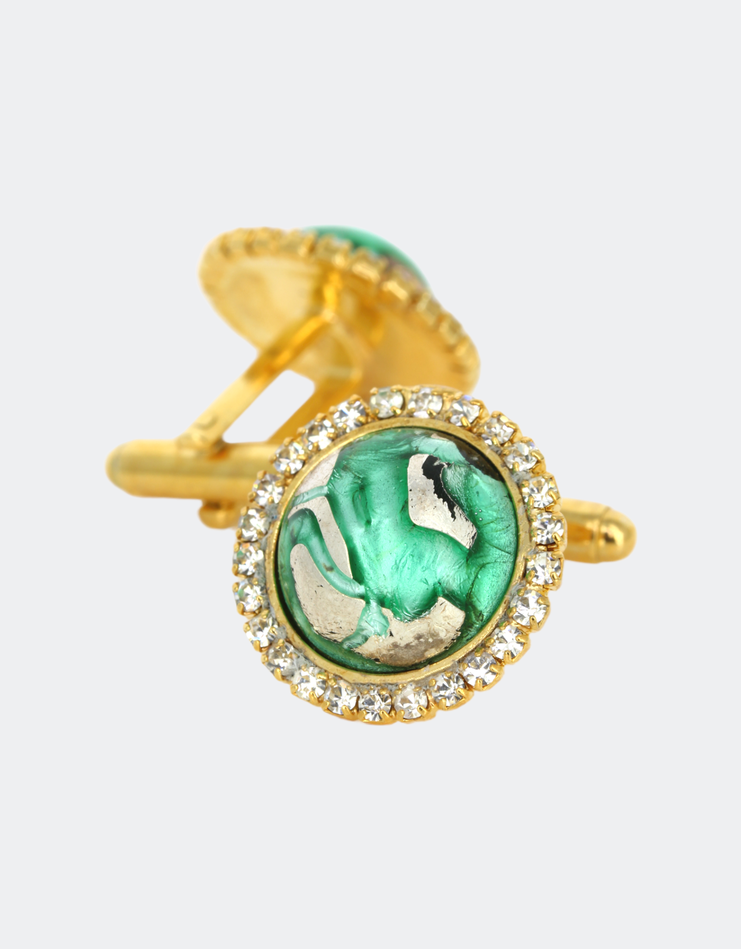 wedding jewellery cufflinks with stone and crystals on side