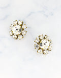 white crystal earrings vintage jewellery design