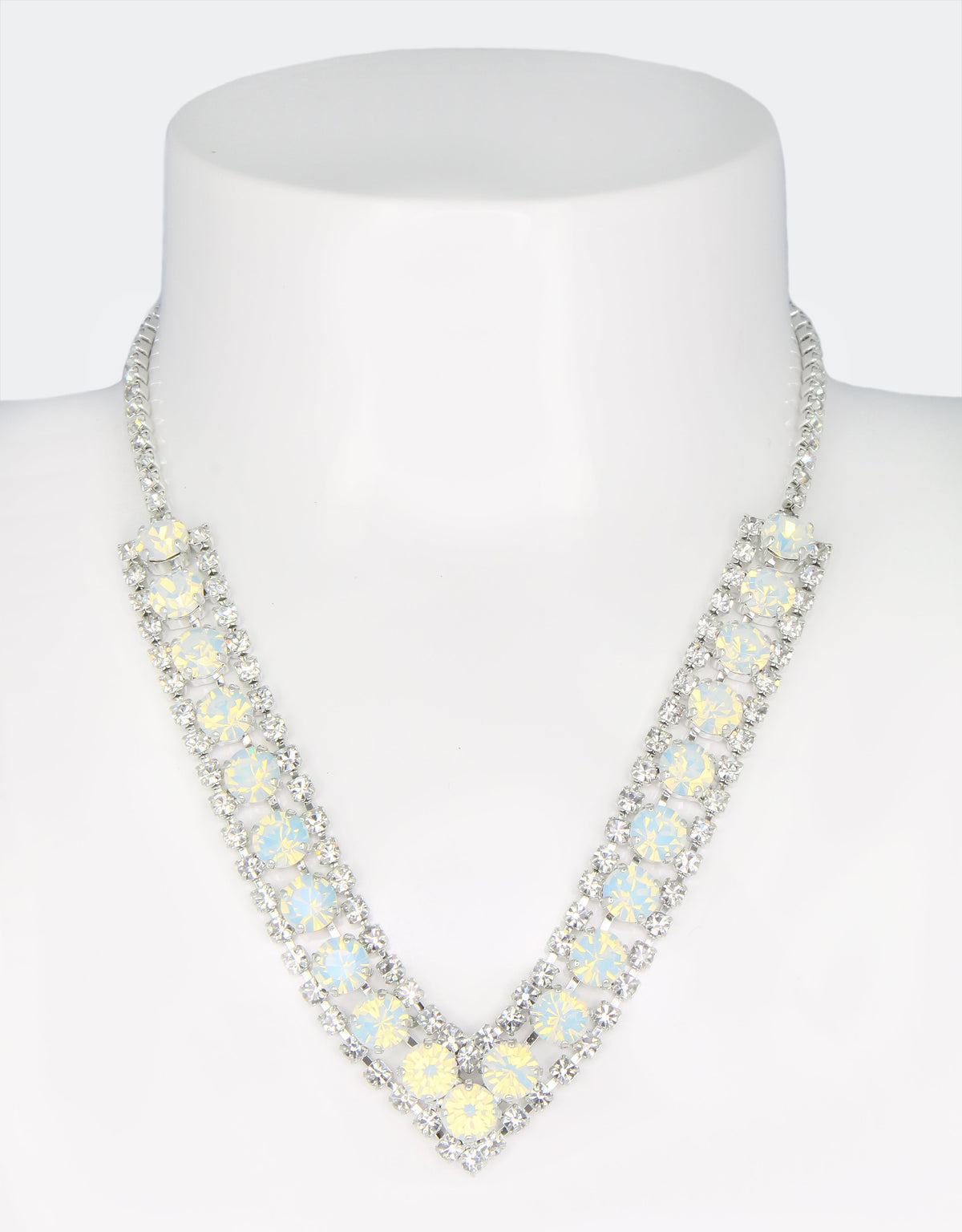 white opal crystal neckwear