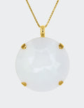 white pendant necklace by selene crystal styled as cream outfit jewellery